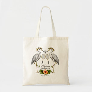 Tote Bag Club de badminton personnalisé Vintage Heron