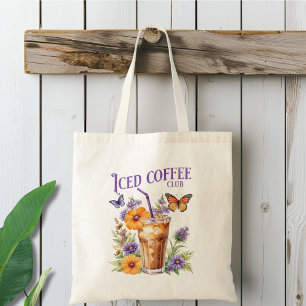 Tote Bag Club de café glacé Papillon Vintage