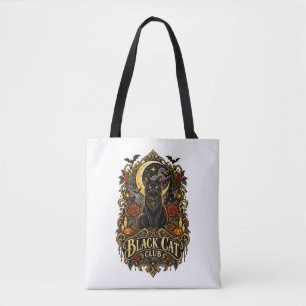 Tote Bag Club du Chat Noir Esthétique Gothique Sorcière Vin