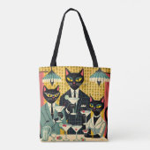 Tote Bag Club Martini Cat Noir Futuriste Rétro (Dos)