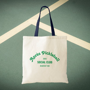 Tote Bag Club Social de Pickle Ball Après Vert Rétro
