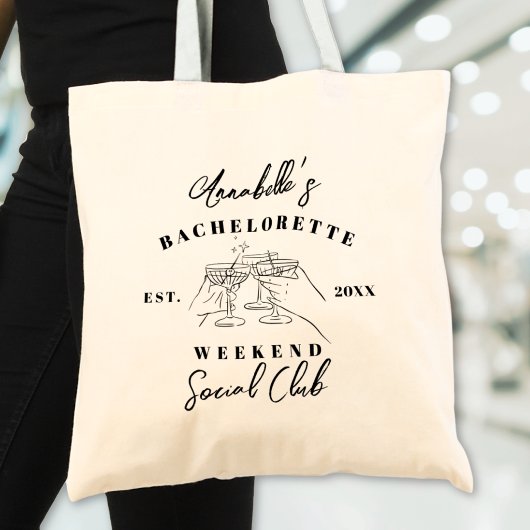 Tote Bag Club Social Enterrement de Vie de Jeune Fille