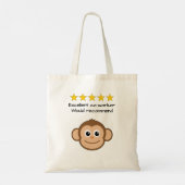 Tote Bag Co-worker custom text monkey face (Dos)