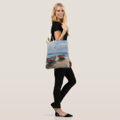 Tote Bag "Coastal Calm" Un Aquarelle Reposant Paysage marin (Sur le modèle)