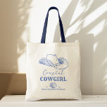 Tote Bag Coastal Cowgirl Bachelorette parti<br><div class="desc">Coastal Cowgirl Bachelorette week-end sur une côte bachelorette favorise sac fourre-tout imprimé personnalisé,  fête de bachelorette personnalisé sac de faveur dusty bleu marine nautique cowgirl plage dusty bleu à thème bleu pâtisserie faveurs sac fourre-tout</div>
