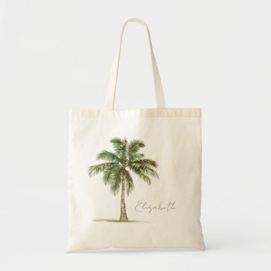 Tote Bag Coastal Palm Tree Personalized (Devant)