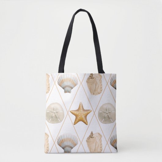 Tote Bag Coastal Starfish and Seashells (Devant)