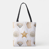 Tote Bag Coastal Starfish and Seashells (Dos)