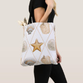 Tote Bag Coastal Starfish and Seashells (De près)
