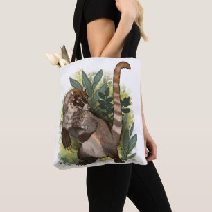 Tote Bag Coatamundi ou Coati noir blanc