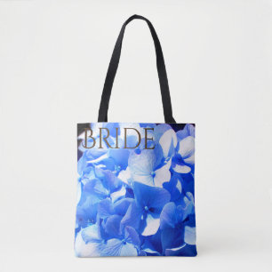 Tote Bag Cobalt bleu floral élégant bleu hydrangées