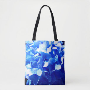 Tote Bag Cobalt bleu floral élégant bleu hydrangées