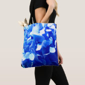 Tote Bag Cobalt bleu floral élégant bleu hydrangées (De près)