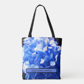 Tote Bag Cobalt bleu floral élégant bleu hydrangées (Dos)