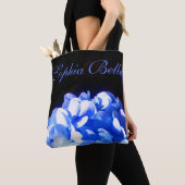 Tote Bag Cobalt bleu floral élégant bleu hydrangées (De près)