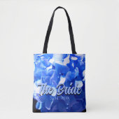 Tote Bag Cobalt bleu floral élégant bleu hydrangées (Devant)