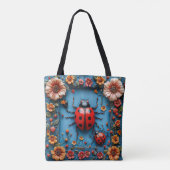 Tote Bag Coccinelle 3d colorée (Dos)