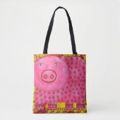 Tote Bag Cochon aquarelle à motif (Devant)