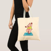 Tote Bag Cochon au yoga Fitness (Devant (produit))