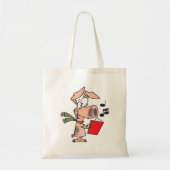 Tote Bag Cochon Chantant D'Un Livre Rouge (Devant)
