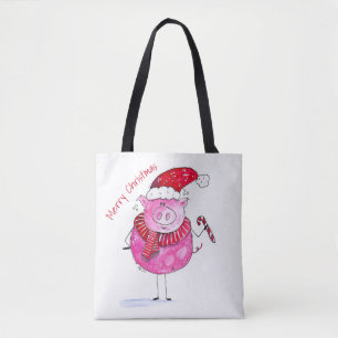 Tote Bag Cochon de Noël lunatique