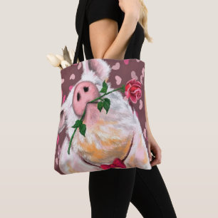 Tote Bag Cochon de souris - Romantique - drôle