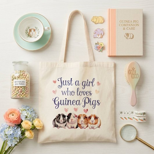 Tote Bag Cochon d'Inde à l'aquarelle mignon