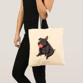 Tote Bag Cochon noir (Devant (produit))