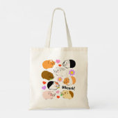 Tote Bag Cochons d'Inde mignons avec des cœurs et des fleur (Dos)