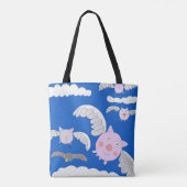 Tote Bag Cochons volants et corbeau (Dos)