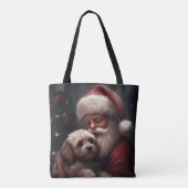 Tote Bag Cockapoo avec le Père Noël Festif Noël  (Dos)