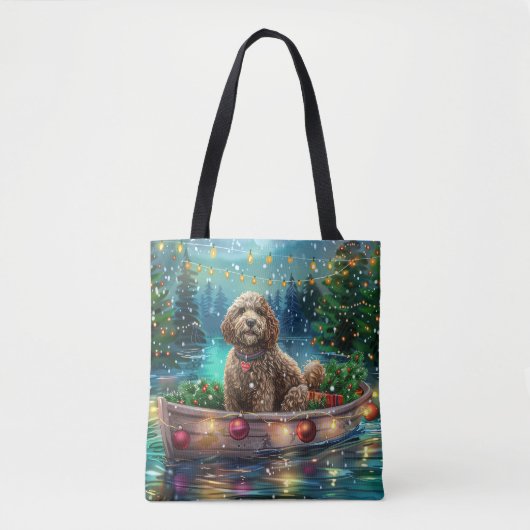 Tote Bag Cockapoo Christmas Festive Voyage (Devant)