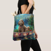 Tote Bag Cockapoo Christmas Festive Voyage (De près)