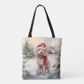 Tote Bag Cockapoo Dog in Snow Christmas (Dos)