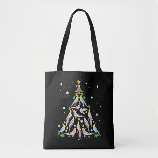 Tote Bag Cockatiel Christmas Tree Drôle Cockatiel Bird Chri (Devant)
