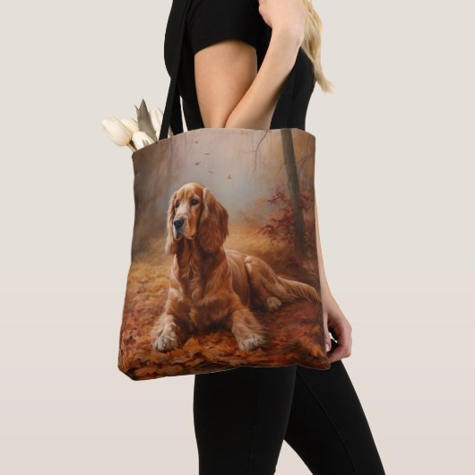 Tote Bag Cocker Spaniel à l'automne Feuilles automne Inspir (De près)