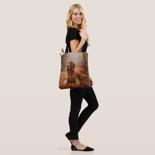 Tote Bag Cocker Spaniel à l'automne Feuilles automne Inspir (Sur le modèle)