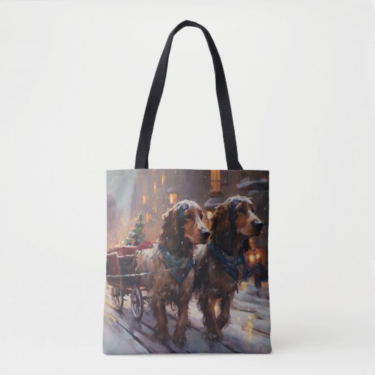 Tote Bag Cocker Spaniel anglais période de fêtes de Noël (Devant)
