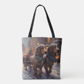 Tote Bag Cocker Spaniel anglais période de fêtes de Noël (Dos)