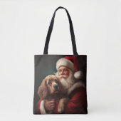 Tote Bag Cocker Spaniel avec Noël Festif du Père Noël (Devant)