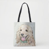 Tote Bag Cocker Spaniel Buff Peinture - Art Chien original (Devant)