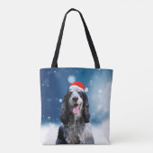 Tote Bag Cocker Spaniel Chien Avec Noël Santa Hat (Dos)