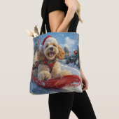 Tote Bag Cocker Spaniel Chien dans Sledge Let it neige Noël (De près)