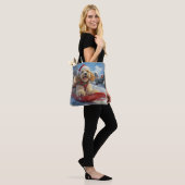 Tote Bag Cocker Spaniel Chien dans Sledge Let it neige Noël (Sur le modèle)