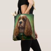 Tote Bag Cocker Spaniel Chien en robe de fête St. Patrick (De près)