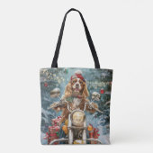 Tote Bag Cocker Spaniel Chien équitation Moto Noël (Dos)
