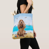 Tote Bag Cocker Spaniel Chien sur la plage (De près)