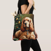 Tote Bag Cocker Spaniel Christmas (De près)