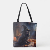 Tote Bag Cocker Spaniel Citrouilles Halloween Épouvantable (Dos)