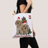 Tote Bag Cocker spaniel Joyeux Noël (De près)